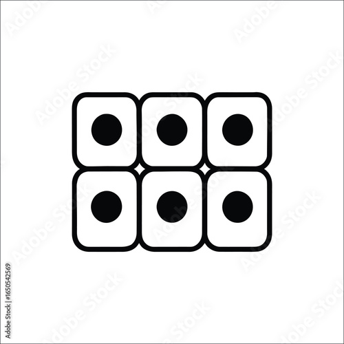 Line art illustration of epithelial cells isolated on white background isolated on transparent background