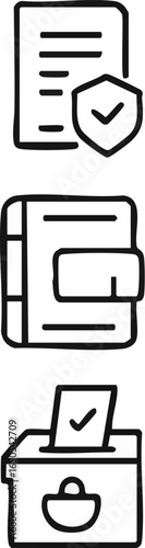 Document Wallet and Ballot Box Icons.