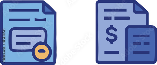 Financial Documents Icon Set.