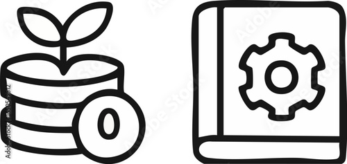 Financial Growth and Settings Icon.
