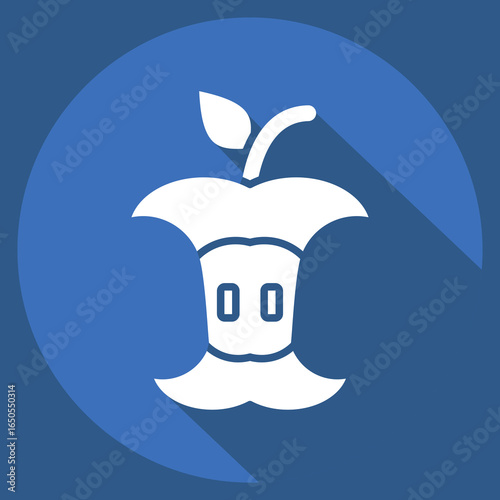 Icon Food Waste. related to Waste Sorting symbol. long shadow style. design editable