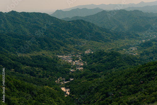 Majestic mountains near the great wall of China. Mutianyu