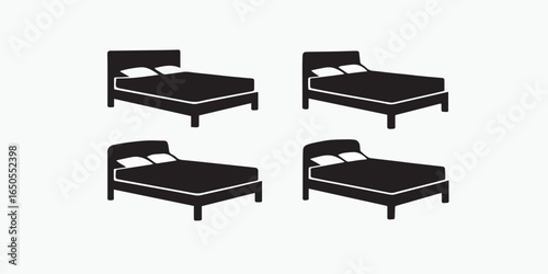 Print   platform bed icon silhouette vector illustration
