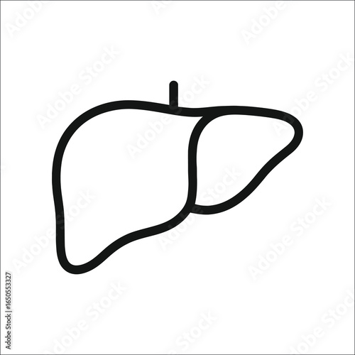 Human liver line art icon isolated on white background isolated on transparent background