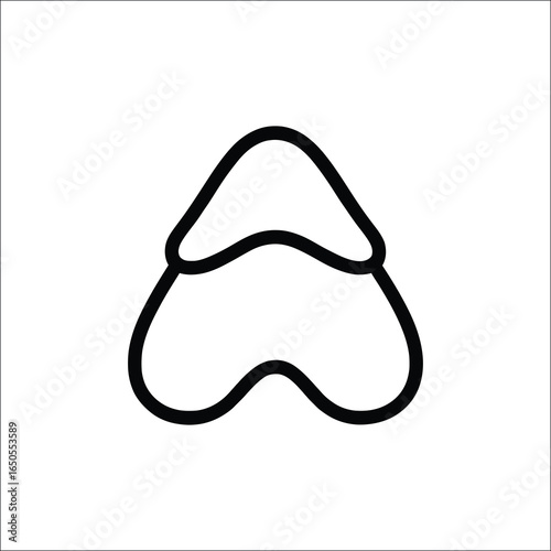 Adrenal gland line art icon isolated on white background isolated on transparent background