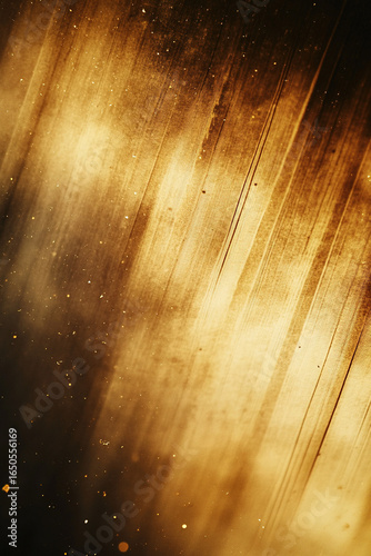 Abstract Golden Texture Background with Diagonal Lines and Bokeh Lights