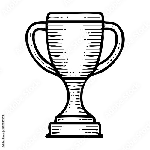 Hand-drawn Classic trophy cup vintage sketch award vector illustration