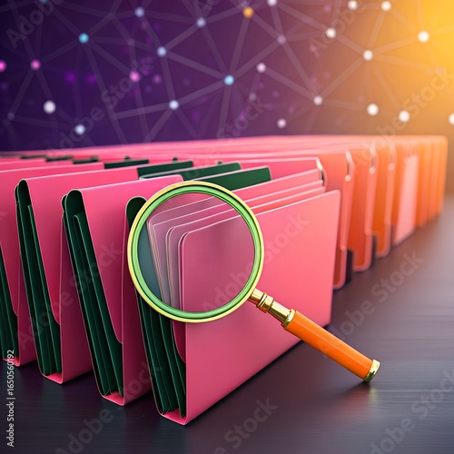 Drawing school supplies and objects for education and business on a paper notebook with a pencil and colorful pens in a search engine optimization concept