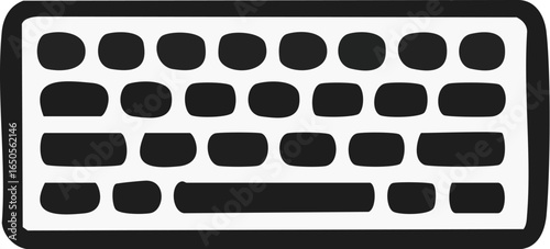 Minimalist Computer Keyboard Icon Illustration.
