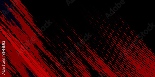 sports background design with red and black accent colors with a dot texture pattern vector illustration modern