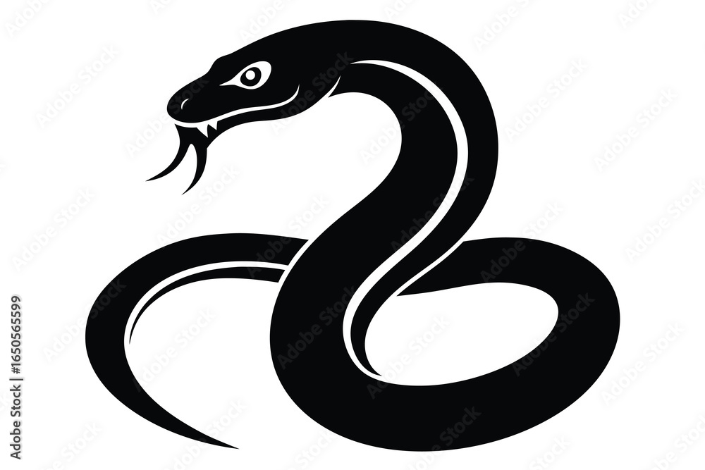 Obraz premium Solid color Mamushi Snake animal vector design