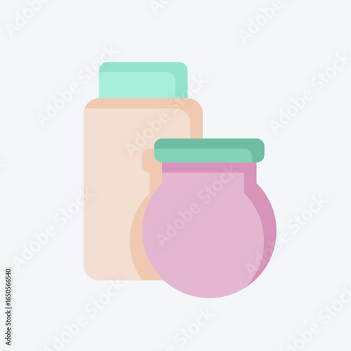 Icon Jars. related to Waste Sorting symbol. flat style. design editable