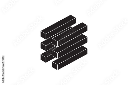 Impossible Stacked Bars Optical Illusion