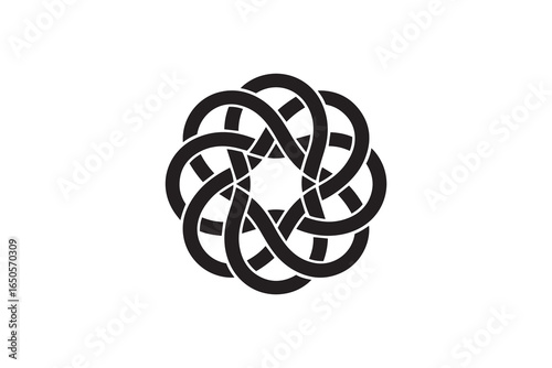 Seven Loop Celtic Style Knot Abstract Endless Loop Pattern