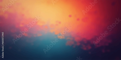 Abstract, colorful sunset sky with beautiful, orange and blue clouds and sunlight