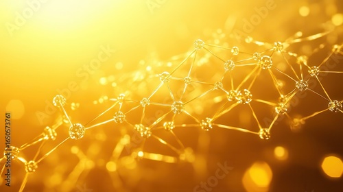 Abstract network of golden molecules