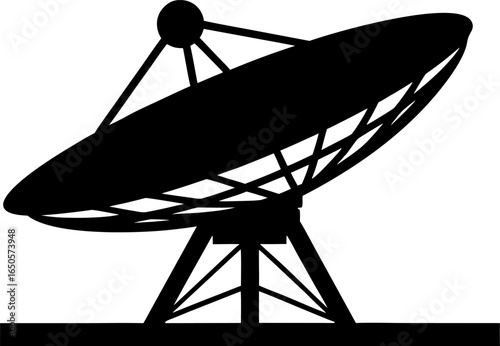 A Large Radio Telescope Dish Simple Graphic Symbol