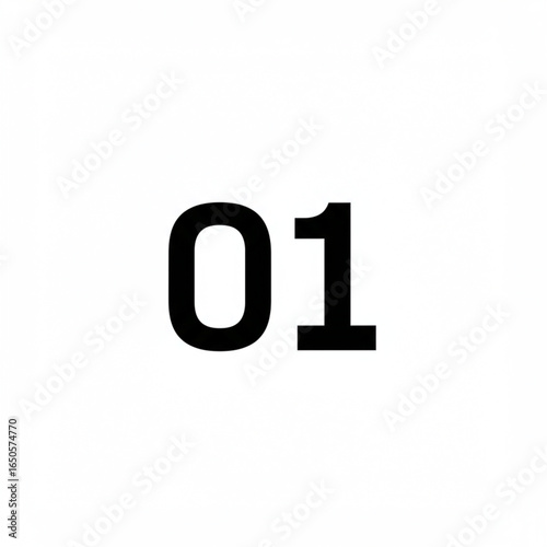 Conceptual representation of the inaugural sequence, highlighting the fundamental concept of '01' as a starting point for enumeration and digital identification.