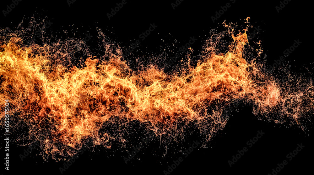 Fototapeta premium Violent flames spread rapidly, capturing the urgency and peril of extreme environmental destruction.