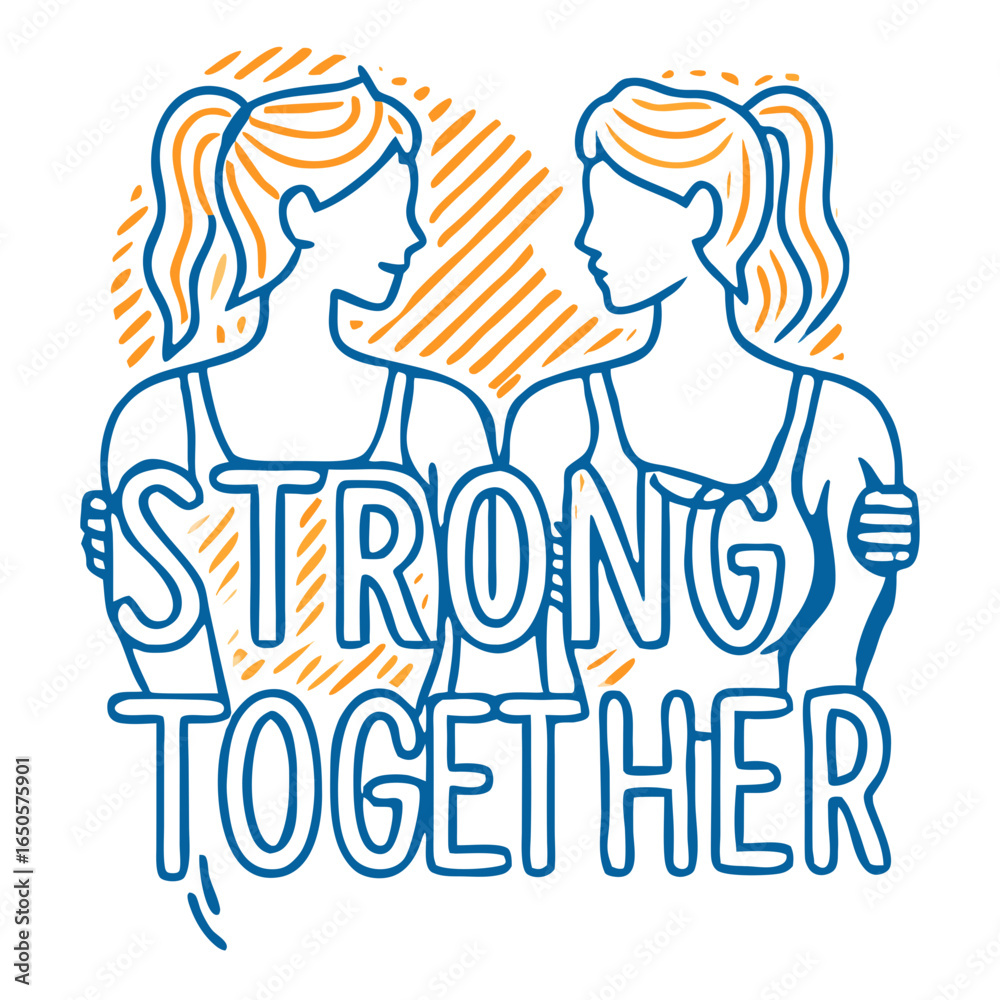 Women supporting each other with 