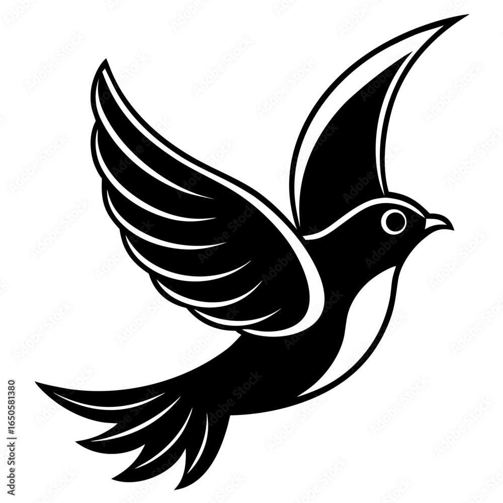 A white dove of peace vector illustration with outstretched wings, symbolizing freedom and love A white dove of peace vector illustration with outstretched wings, symbolizing freedom and love