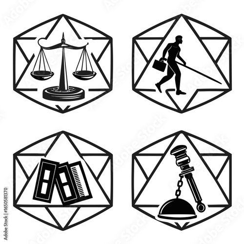 camping icons set