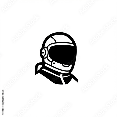 Astronaut Silhouette: A minimalist illustration of an astronaut's helmet, captured in a clean, black and white design, symbolizing exploration and the boundless possibilities of space.