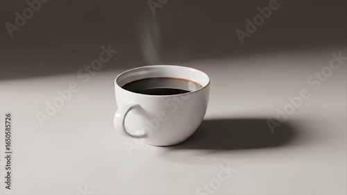 Aromatic Coffee Cup: Steam Rising from a White Mug