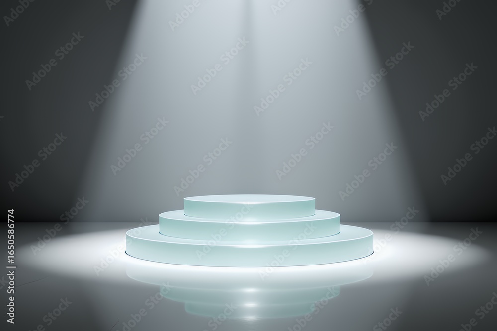 Obraz premium Elegant Three-Tiered Pedestal with Spotlight
