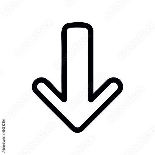 Hand-drawn downward arrow