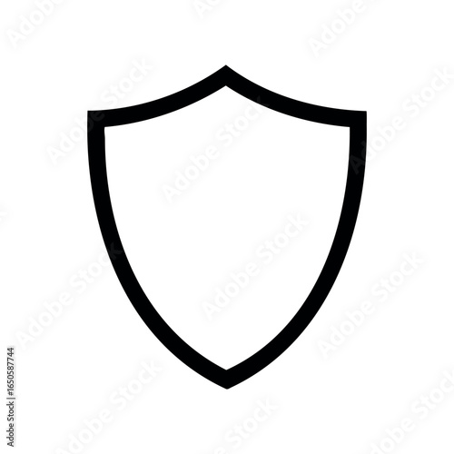 Simple black and white shield emblem design