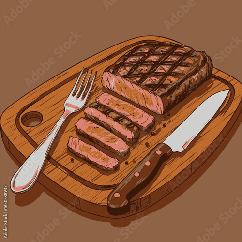 Sizzling Steak A Deliciously Illustrated Cut of Meat