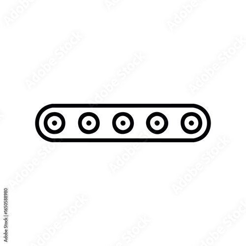 Simple linear icon of inline skates with wheels