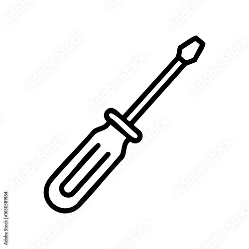 Line drawing of a flathead screwdriver