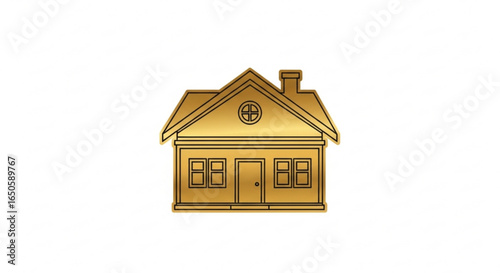 Golden house vector illustration of home real estate residential architecture building for design and art work