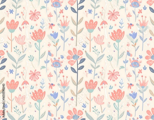 Delicate floral pattern on a light beige background