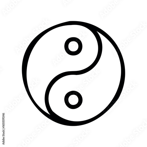 Black and white yin yang symbol