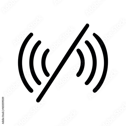 Wireless signal icon with waves and antenna for communication