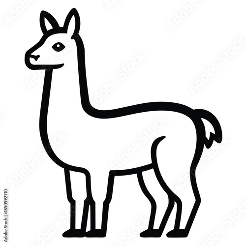 Solid color Llama animal vector design