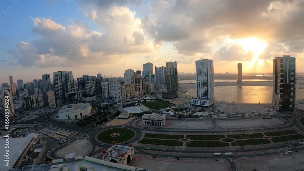 custom made wallpaper toronto digitalsunset time lapse over sharjah city