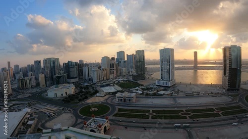 Wallpaper Mural sunset time lapse over sharjah city Torontodigital.ca