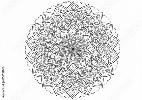 Intricate mandala pattern isolated on white background