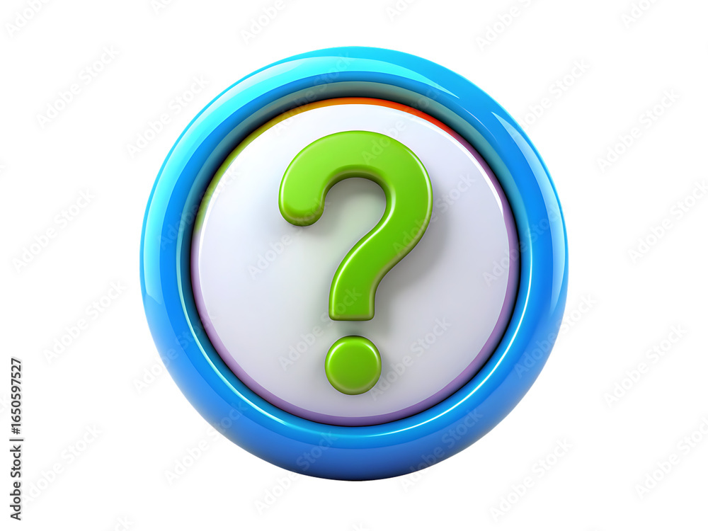 Colorful question mark with a blue circle in the middle isolated on white background ,PNG.AI Generated. Colorful question mark with a blue circle in the middle isolated on white background ,PNG.AI Generated.