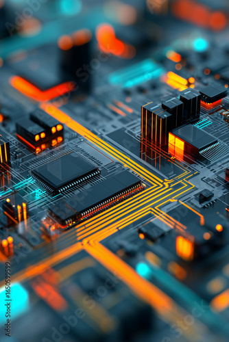 Close-Up of Electronic Circuit Boards