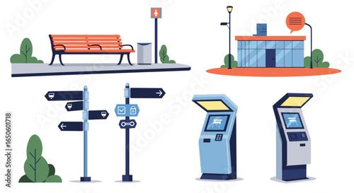 Public information kiosks and signage for urban wayfinding and assistance