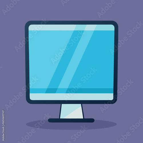Modern computer monitor display with blue screen