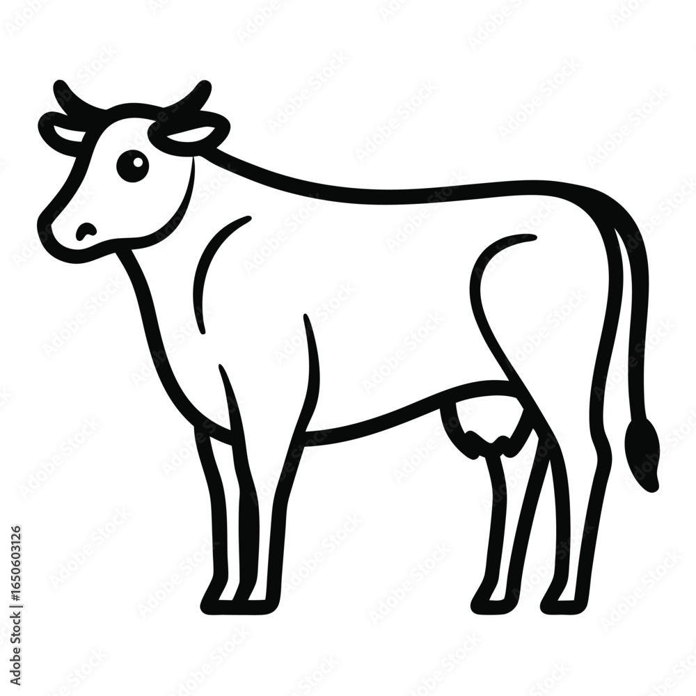 Fototapeta premium Solid color Lineback Cattle animal vector design