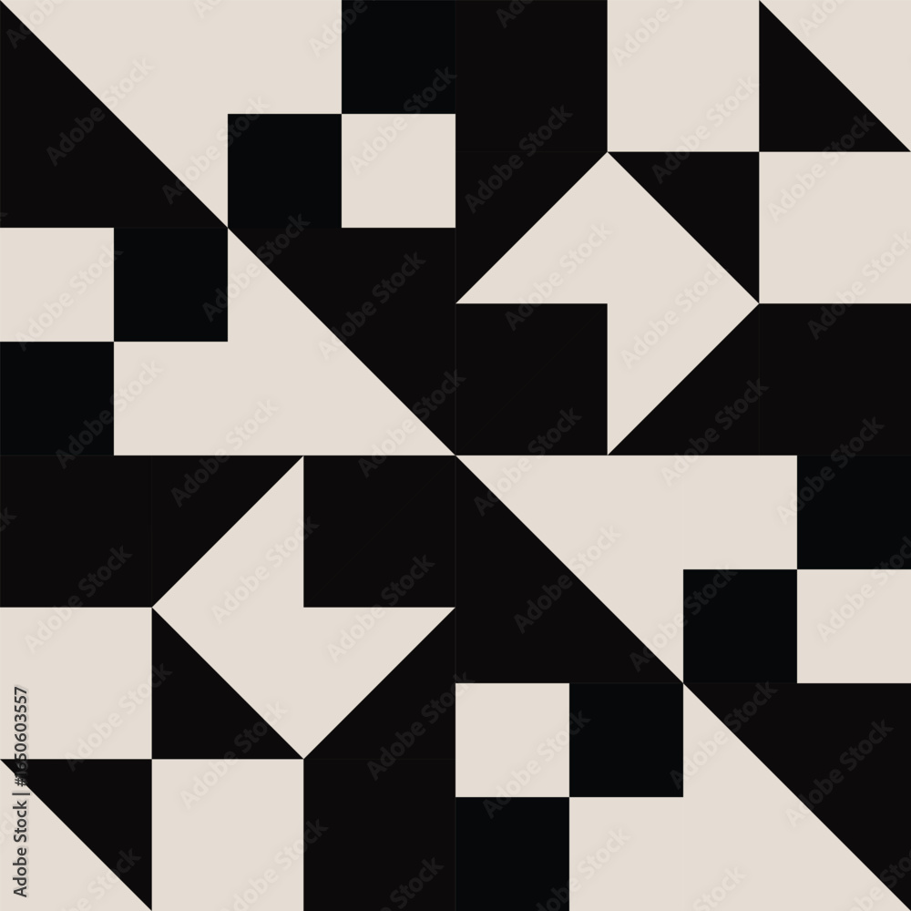 Mid century modern geometric pattern vector. Graphical illustration for a unique textiles and home décor.