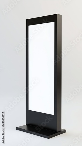 Free Download Freestanding vertical ad panel mockup white screen full white background highly realistic no shadow - GFXLoad