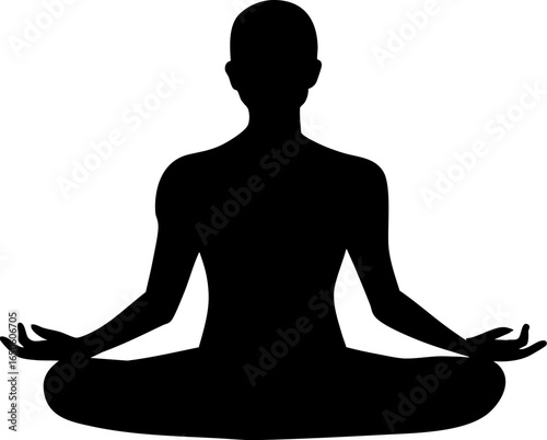 Human body yoga meditation silhouette